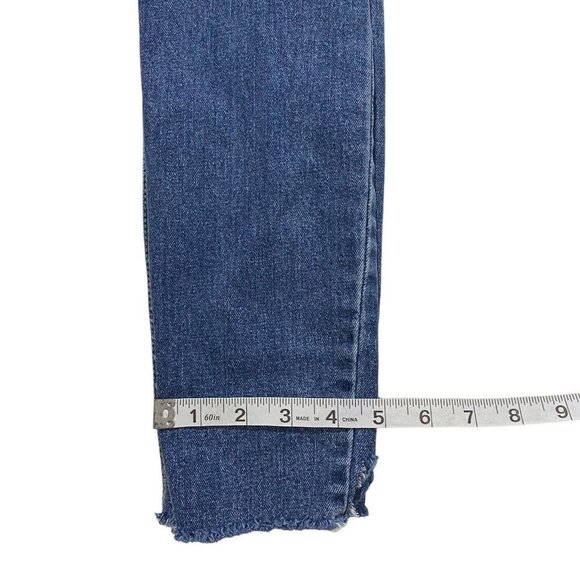 Harper Cropped Jeans Womens Size 29 Blue Mid Rise Medium Wash Ripped Denim - Picture 11 of 11